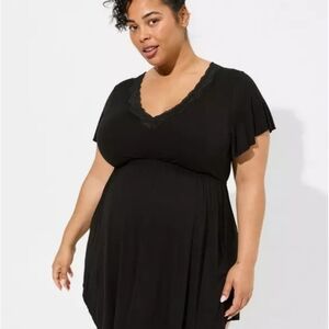 Torrid Black Lace V-Neck Top